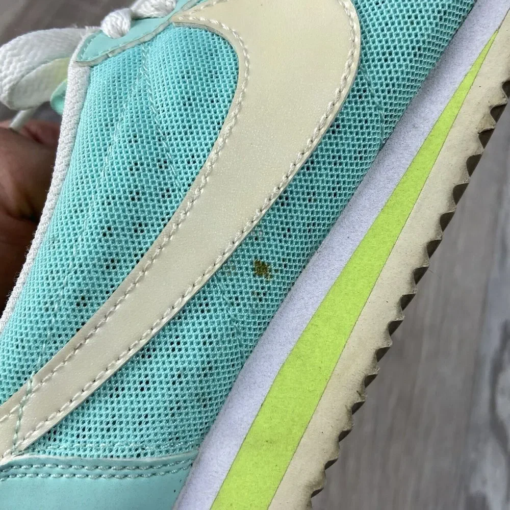 Nike Womens‎ 5 Classic Cortez 644408-317 Teal Casual Shoes Sneakers Flaws Stains - Picture 7 of 12